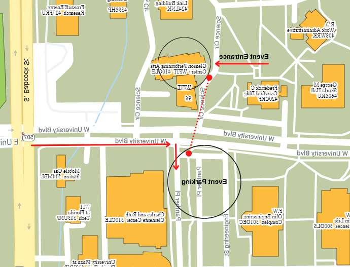 A map of the Florida Tech campus.